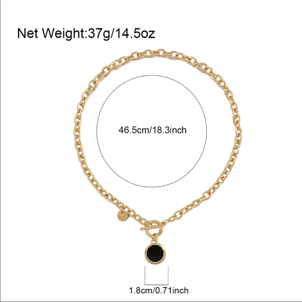 NEW 18K GOLD CHAIN TOGGLE NECKLACE - Picture 10 of 10